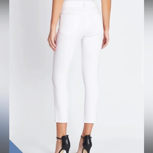 MOTHER The Looker Crop White Straight Leg Ankle Crop Jeans Glass Slipper White - Picture 6 of 15